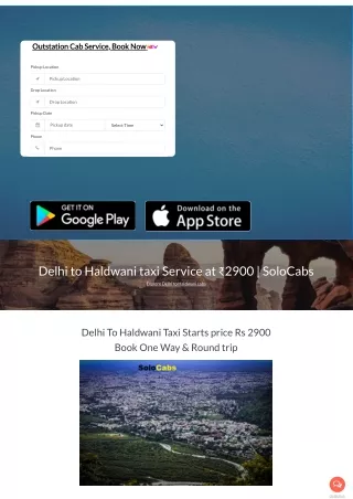 Delhi to Haldwani taxi Service at ₹2900 _ SoloCabs