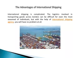 The Advantages of International Shipping