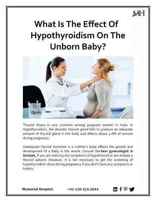 What Is The Effect Of Hypothyroidism On The Unborn Baby