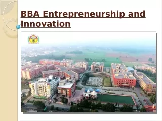 BBA Entrepreneurship and Innovation