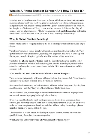 what is a phone number scraper and how to use it