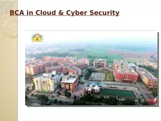 BCA in Cloud & Cyber Security
