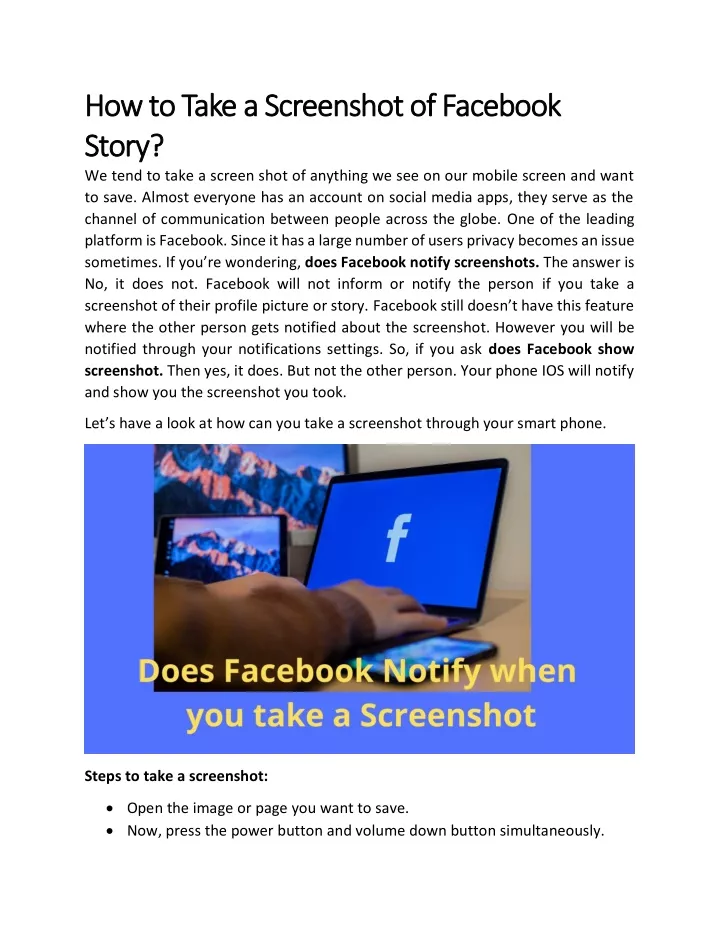 how to take a screenshot of facebook how to take