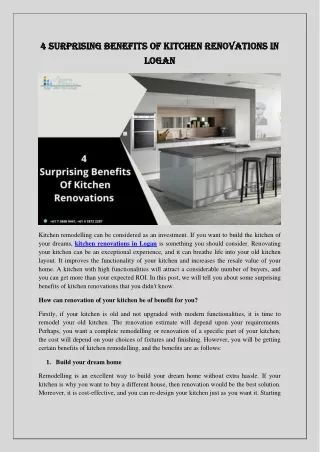 4 surprising benefits of kitchen renovations in Logan