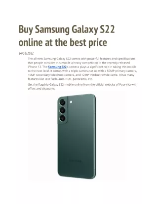 Buy Samsung Galaxy S22 online at best price