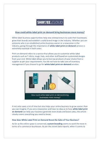 how could white label print on demand bring