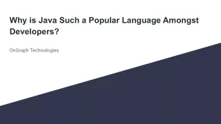 Why is Java Such a Popular Language Amongst Developers_
