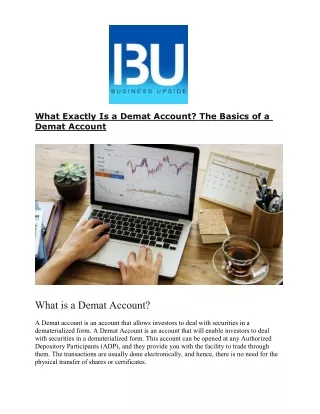 what exactly is a demat account the basics