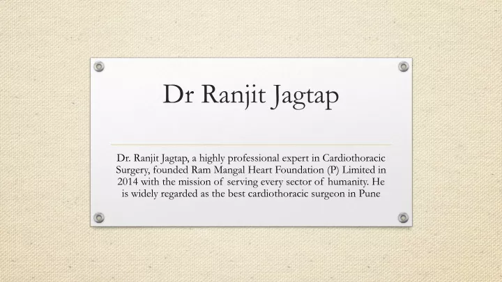 dr ranjit jagtap