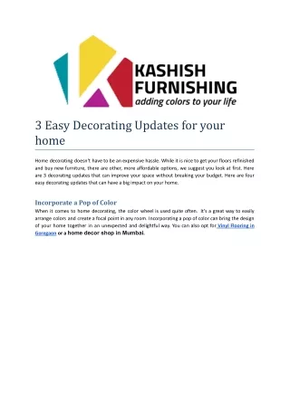 3 Easy Decorating Updates for your home       .docx