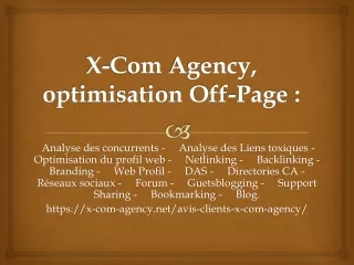 x com agency optimisation off page