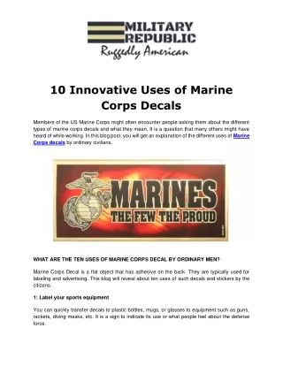 10 Innovative Uses of Marine Corps Decals