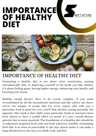 Importance of Healthy Diet