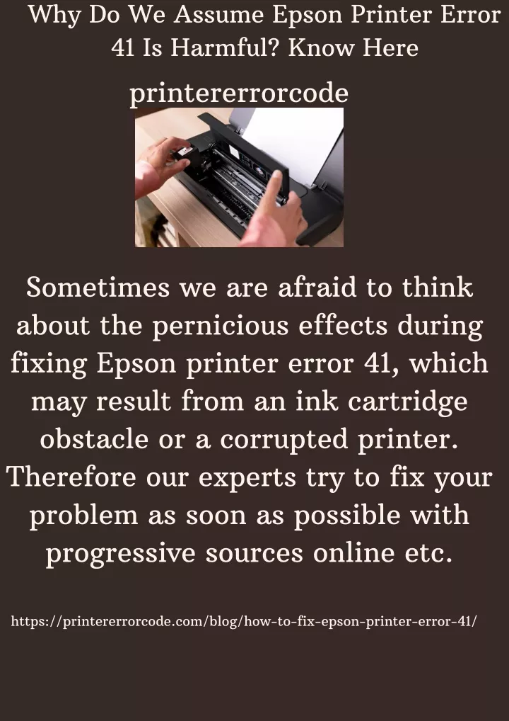 why do we assume epson printer error