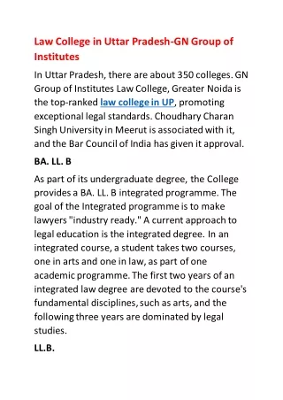 Law College in Uttar Pradesh