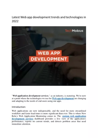 latest web app development trends