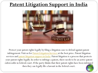 Patent litigation support in india
