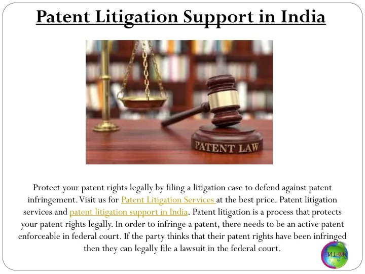 patent litigation support in india