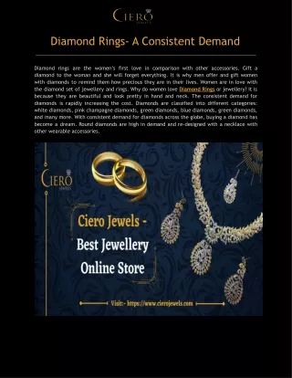 diamond rings a consistent demand