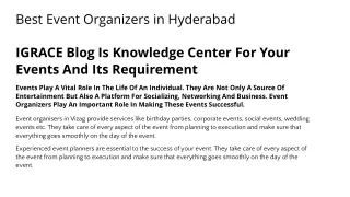 Best Event Organizers in Hyderabad