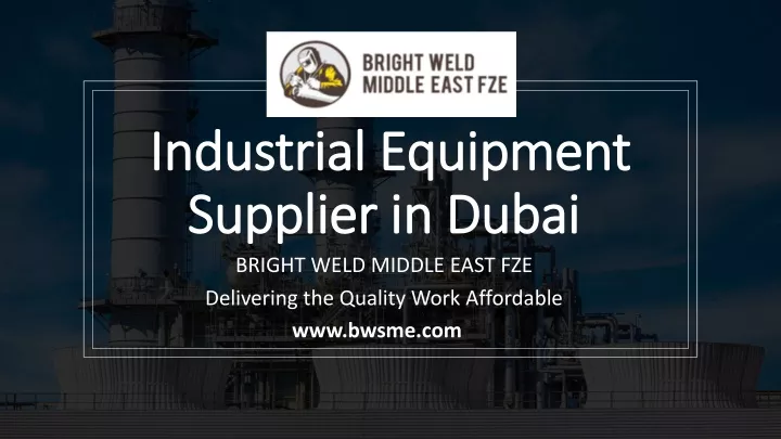 industrial equipment supplier in dubai