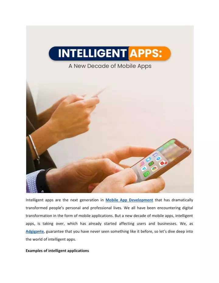 intelligent apps are the next generation