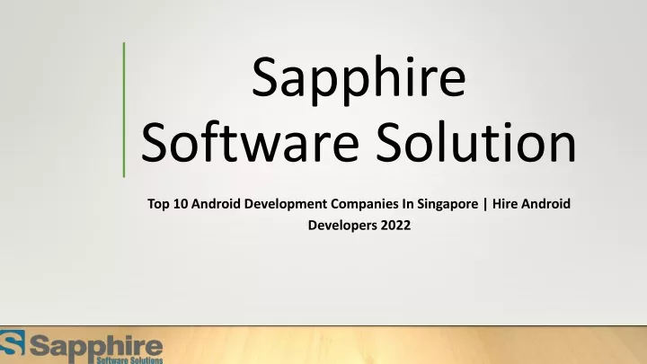 sapphire software solution