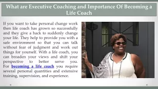 What are Executive Coaching and Importance Of Becoming a Life Coach