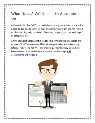What Does A VAT Specialist Accountant Do