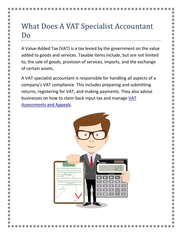 what does a vat specialist accountant do