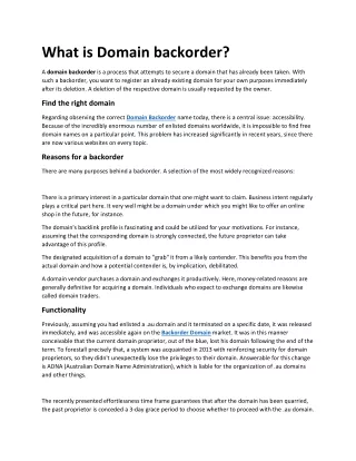 what is domain backorder