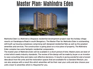 master plan mahindra eden