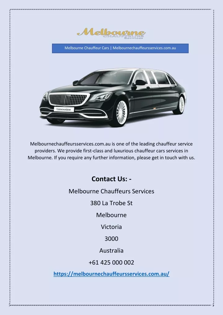 melbourne chauffeur cars