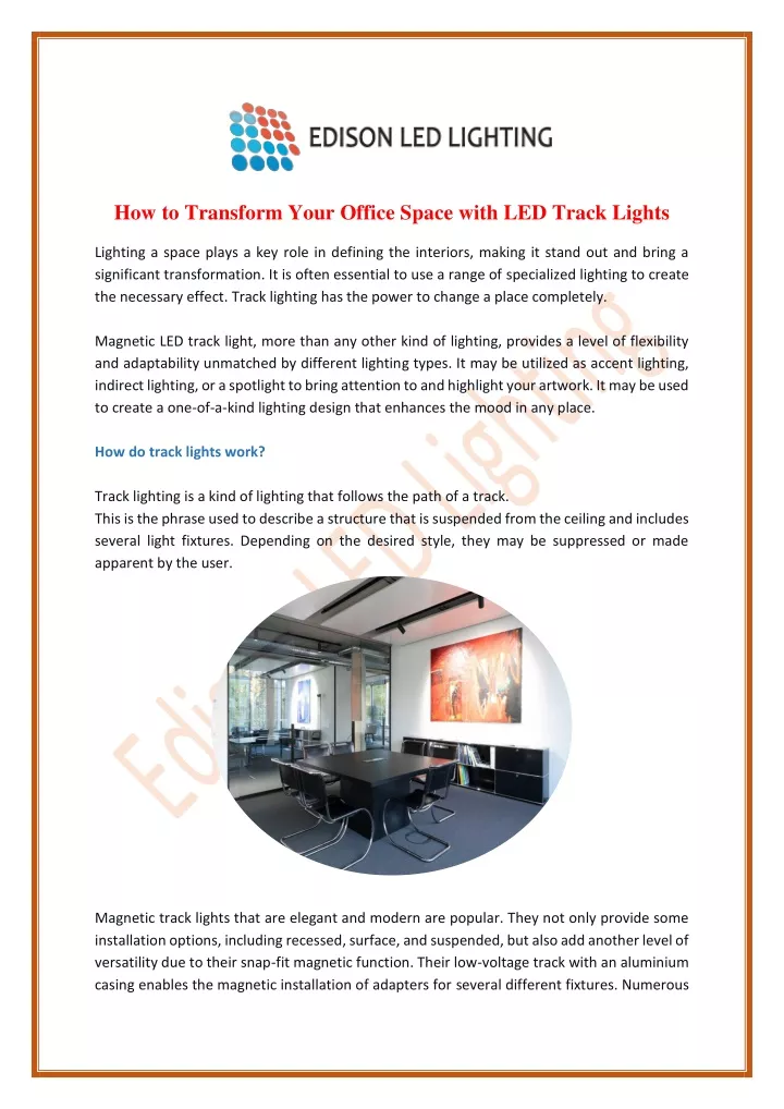 how to transform your office space with led track