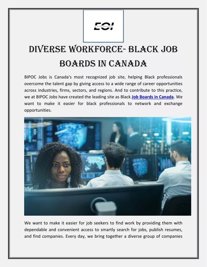 diverse workforce black job boards in canada