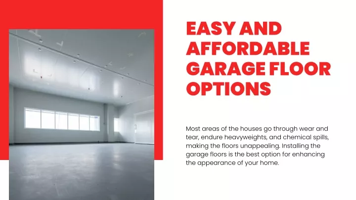 easy and affordable garage floor options