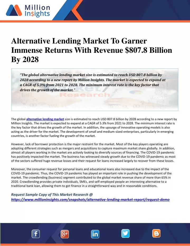 alternative lending market to garner immense