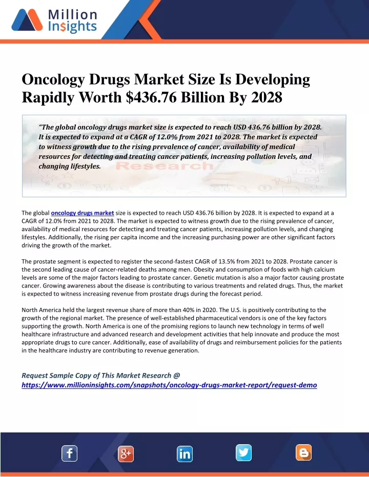 oncology drugs market size is developing rapidly