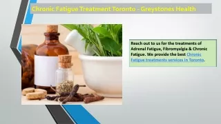 Chronic Fatigue Treatment Toronto - Greystones Health