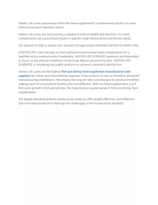 vaster life lores specialized within the feed