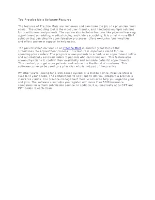 top practice mate software features