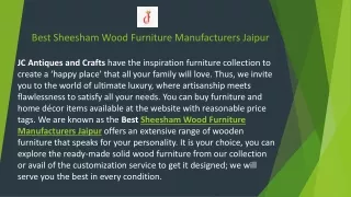 Best Sheesham Wood Furniture Manufacturers Jaipur