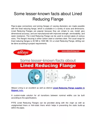 some lesser known facts about lined reducing