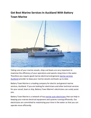 Get Best Marine Services In Auckland With Battery Town Marine