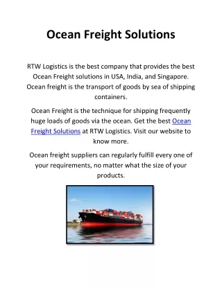 ocean freight solutions