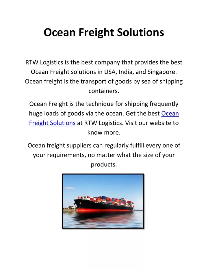 ocean freight solutions