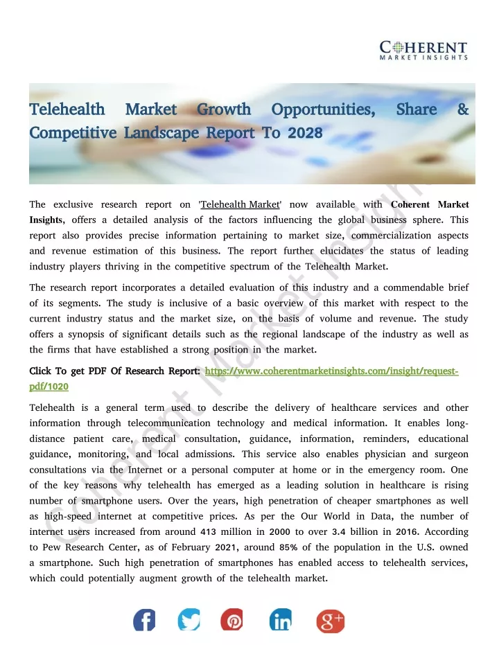 telehealth market growth opportunities share