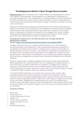 the metagenomics market to move through glossy