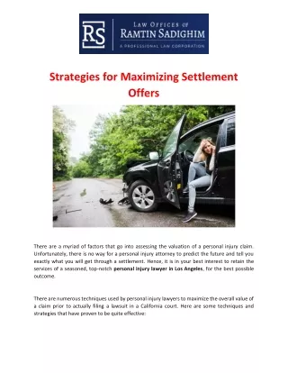 Strategies for Maximizing Settlement Offers