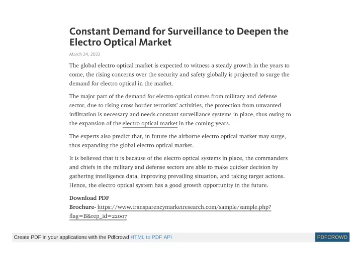 constant demand for surveillance to deepen